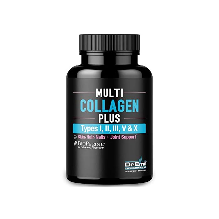DR EMIL NUTRITION Multi Collagen Plus Pills - Collagen Supplement to Support Hair, Skin, Nails, Joints, & Gut Health…