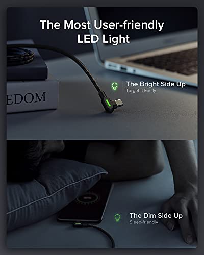 [3 Pack] USB C Cable, Mcdodo 90 Degree 3.1A QC3.0 Fast Charging Type C Cable, (0.5m+1.2m+3m) Braided Nylon Data Cord USB-C Charger for Samsung Galaxy S21 S20 S10 Note 20 10 Huawei Google Xiaomi etc.