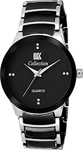 Squirro Silver-Black IIK Watch Chain Watch Analogue Black dial Mens and Boys Watch - sq_iik02