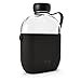 Hip 22-oz Flat Water Bottle Flask with Textured Silicone Sleeve and Carrying Handle - Tritan BPA-Free Plastic (Midnight)