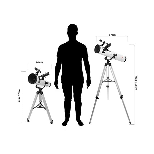 TS-Optics Starscope767 Teleskop für Kinder Erwachsene Einsteiger der Astronomie 76/700 mm Fernrohr Komplettset inkl… – Bild 8