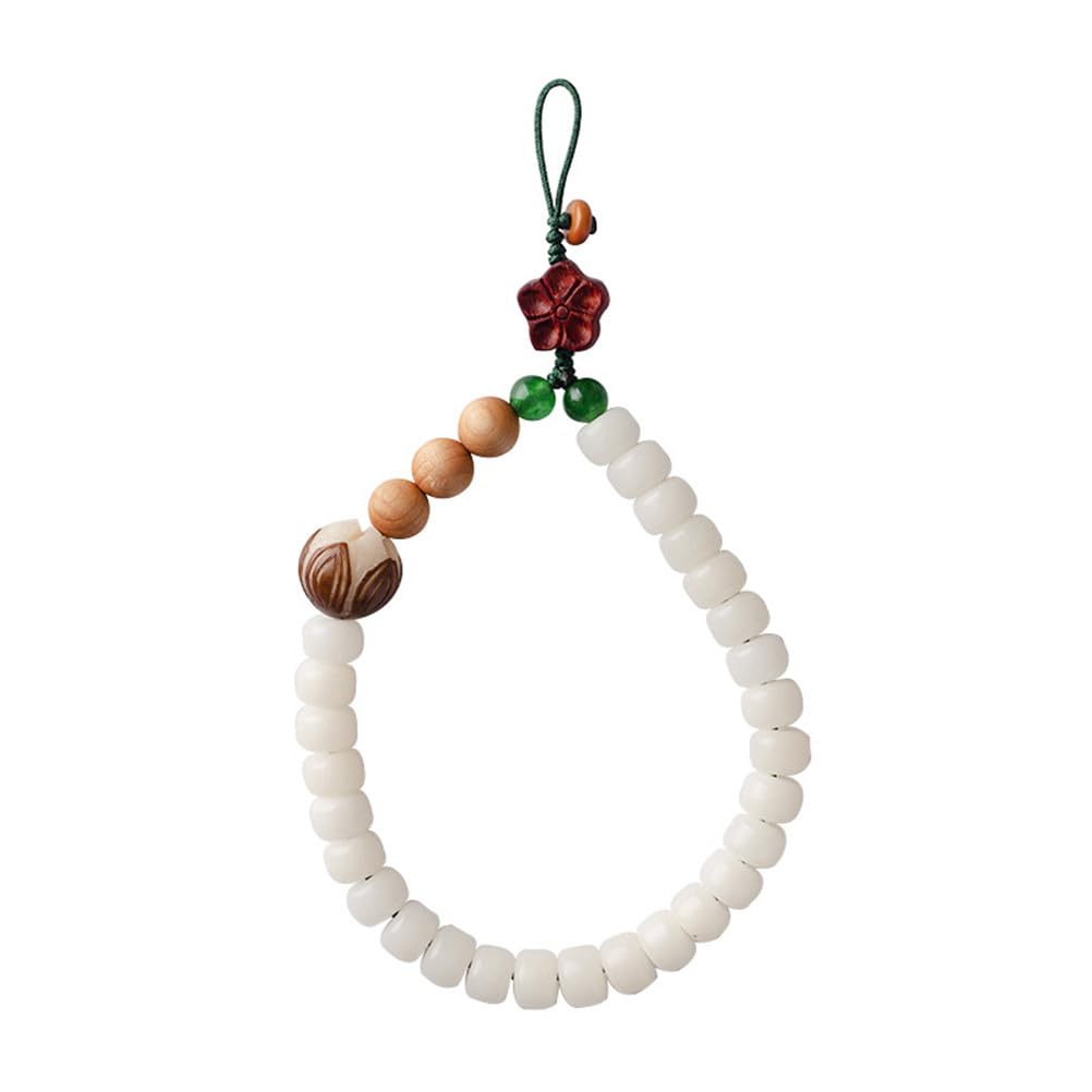 Hemobllo Bodhi Sect Mobile Phone Strap Chinese Style Beaded Wrist Rope Short Anti-Lost Hanging Lanyard for Phone Camera Keys