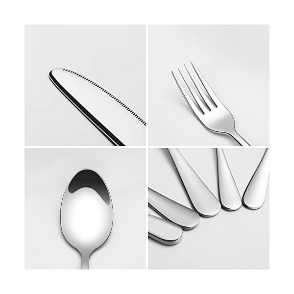 30-Piece Cutlery Set, VPCOK Flatware Set, Stainless Steel Silverware Sets Service for 6 High-Grade Mirror Polished Tableware Utensil Set with Gift Box Perfect Gift