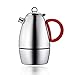 Minos Moka Pot Espresso Maker - 6 cup - 10 fl oz - Stainless Steel and Silicon Handle - Suitable for Gas, Electric And Ceramic Stovetops
