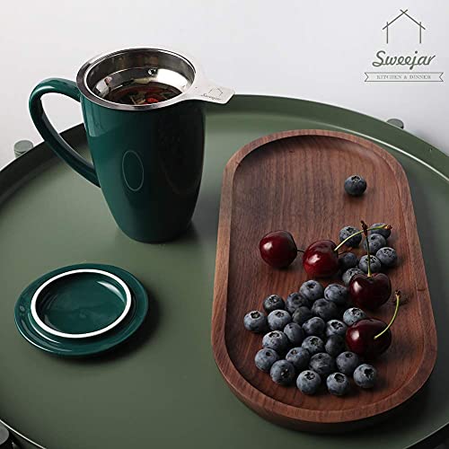 SWEEJAR Porcelain Tea Mug with Infuser and Lid,Teaware with Filter