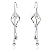 SBLING Platinum-Plated Color Change Multi-Teardrop Earrings Made with Aurora Borealis Austrian Crystals (5.0 cttw)