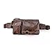 Genuine Leather Waist Pack Fanny Bag Cross Body Bag for Sport Hiking Travel Climbing (free size, brown)