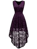 Dressystar Women's Sleeveless Hi-Lo Lace Bridesmaid Dress Cocktail Party Dress