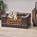 Christopher Knight Home Rover Large Chocolate Brown Leather Pet Sofa Bed, 37.75 x 30.70thumb 1