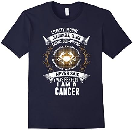 Mens Cancer Zodiac Sign T-Shirt Birthday in June July XL Navy