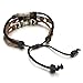 Naivo Men,Women's Alloy Genuine Leather Bracelet Bangle Rope Cross Surfer Wrap Tribal Adjustable