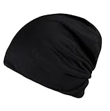 Timol Daily Solid Cap Beanie That Fit Your Head Perfect Stretchy & Soft for Men Women (Black)