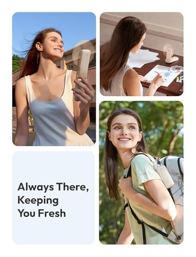 Aecooly Slim Portable Handheld Fan, Mini Hand Fan Rechargeable [24H Max Cooling Time]Battery Powered, Personal Small Foldable Fan for Summer, Beach, Travel Essentials, Gifts for Women - Beige