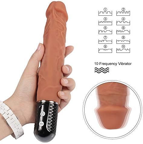 CEERR Multifunction 8.1 Inches Dido Big Head Double-sided Double Layer large Woman/man Vǐberate Massage Energetic Waterproof Toy, Batteries Charging Couple Gift