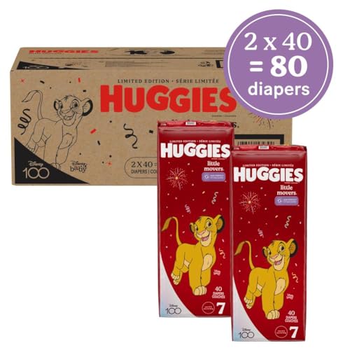 Huggies Size 7 Diapers, Little Movers Baby Diapers, Size 7 (41+ lbs