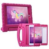HDE Case for iPad Mini 1 2 3 Kids Shockproof Bumper Hard Cover Handle Stand with Built in Screen Protector for Apple iPad Mini 1st 2nd 3rd Generation (Hot Pink)
