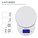 WoodSam Kitchen Scale, Digital Food, Jewelry or Postal Scale with 11 lb. Capacity and Convertible Units, White