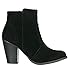 Breckelle's Women's HEATHER-34 Faux Suede Chunky Heel Ankle Booties
