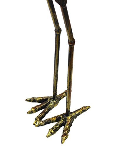 Seraphic Cast Iron Garden Decor Crane Bird Statue, Rustic Bronze