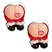 (Set Of 2) Santa Butt Musical Farting 5" Plush Christmas Ornament Xmas Gag