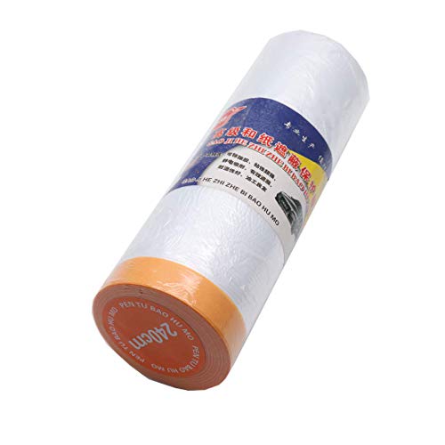 Autoly Pre-Taped Masking Film for Car Decoration Auto Paint Protection 15x2.4 Meter/Roll