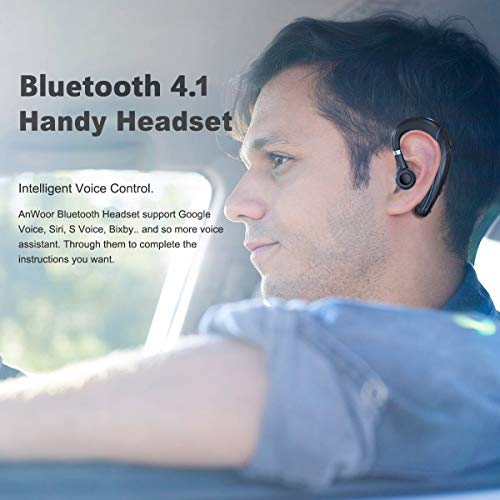 Samnyte Headset V4.1 Wireless Handsfree Earpiece with Microphone Wireless Earbud for Office Business Trip Driving Compatible with All Mobile Phone