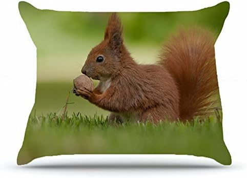Standard Pillowcase 20X26 Inches 100% Cotton Pillowcases Decorative Pillow Cover Case with Hidden Zipper Decor Cushion Covers - Animals Squirrel Rodent Nut Grass Little Animals For Sofa
