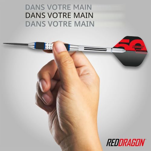 RED DRAGON Axis Series Tungstène Fléchettes Ensemble avec Vols, Arbres (tiges) et Portefeuille