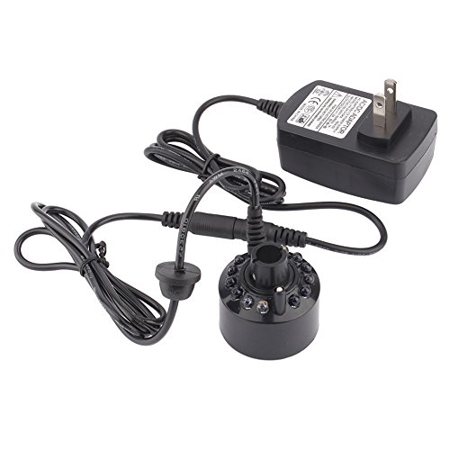 12 Color LED Ultrasonic Mist Maker Fogger Water Fountain Pond+Power Adapter - Thumbnail 7