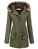 Meaneor Womens Hooded Warm Winter Faux Fur Lined Parkas Long Coats