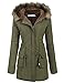 Meaneor Womens Hooded Warm Winter Faux Fur Lined Parkas Long Coats
