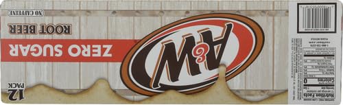 A&W ZERO SUGAR ROOT BEER SODA, 12 FL OZ CANS, 12 PACK
