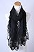 corciova Black Chiffon Extra Long Sheer Head Silk Scarf Lightweight Evening Pashmina Shawl and Wrap for Women