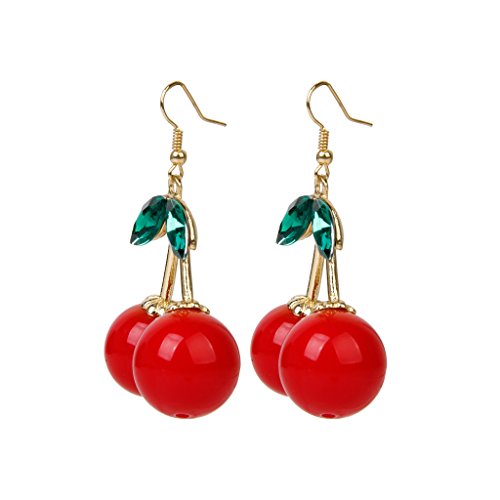 Science Purchase 1 Pair Women Fashion Cherry Drop Dangles Rhinestone Ear Studs Earrings (78CHERRY) - Thumbnail 5
