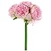Silk Peony Bouquet 5 Heads Deep Pink SOLEDI Artificial Fake Flower Bunch Bouquet Bridal Bouquet Wedding Living Room Table Home Garden Decoration
