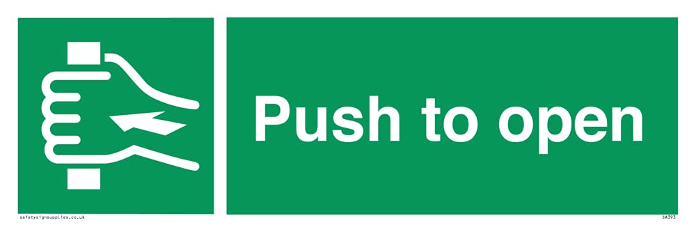 Pack of five - Push To Open Sign - 300x100mm - L31