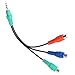QUEENTI RCA Component Video Cable, 3.5mm Stereo Male to 3 RCA Female RGB Adapter CBF Signal Cable for Samsung, LG LED TV