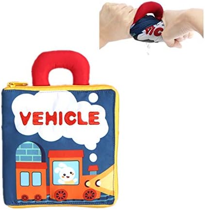 WoLoYo 3D Baby Learning Board Cloth Books, Early Learning Basic Life Skill Toys Quiet Book, Ultra Soft Touch and Feel Fabric Activity, Learning to Sensory Book for Toddlers, Non-Toxic