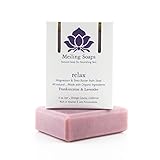 Relax – Organic Soap w/ Topical Magnesium Organic Lavender & Frankincense Essential Oil Bar Soap - Organic Shea Butter Soap - 6 Ounce Moisturizing Natural Soap Bar from Meiling Soaps