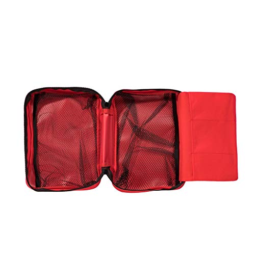 Jipemtra-Red-First-Aid-Bag-Empty-Travel-Rescue-Pouch-First-Responder-Storage-Compact-Survival-Medicine-Bag-for-Car-Home-Office-Kitchen-Sport-Outdoors-Red