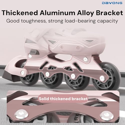 DAYONG Roller Skates for Kids, Adjustable Inline Skating Shoes with 8 Light Up Wheels and Double Adjusting Buckle, Dual Mode Breathable Rollerblades for Beginners, Kids, Adult.