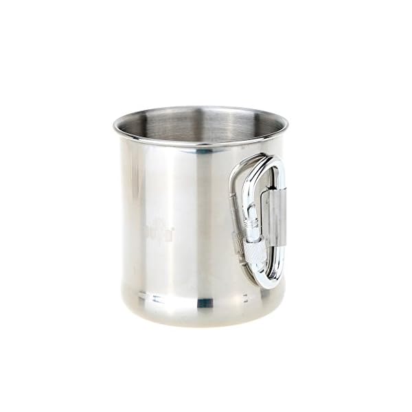 SysPodTM-Silver-250ml-Stainless-Steel-Mug-With-Foldable-Self-Lock-Carabiner-Handle-Portable-Durable-Outdoor-Camp-Folding-Handle-Cup