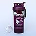GOMOYO Compatible with Blender Bottle Brand ProStak Shaker Cup, 22 Ounce Protein Shaker Bottle with BlenderBall Whisk and Two Twist n’ Lock Attachable Containers (Love Life - Plum)