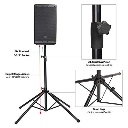 Gator Frameworks Deluxe Quadpod Speaker Stand with Self Rising Lift