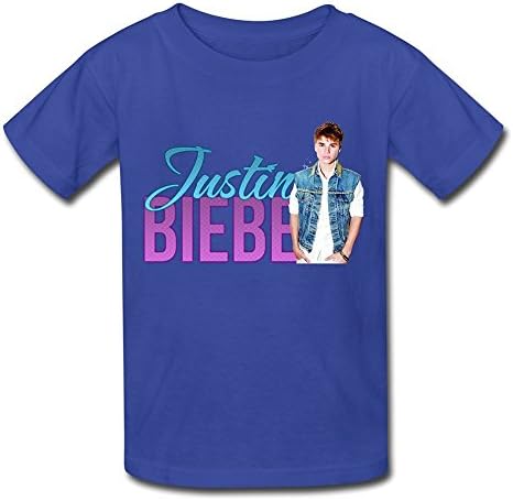 Ambom Youth Justin Bieber Kids Boys And Girls 100% Cotton T-Shirt Size L RoyalBlue