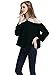 WLLW Women Chiffon Off Shoulder Long Sleeve Halter Neck Shirt Blouse Tops,Black,US M