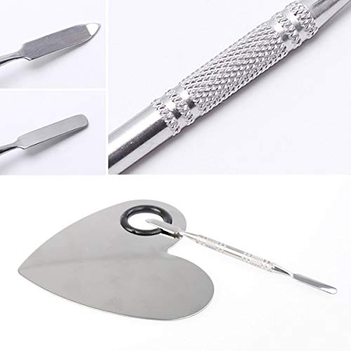 obmwang Stainless Steel Heart Shaped Makeup Palette Spatula Makeup