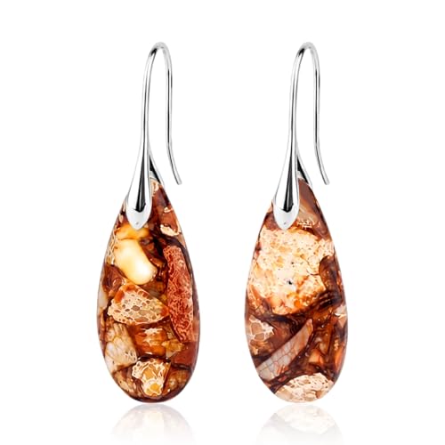 Mikovivi 1 Pair Natural Stone Fish-Shaped Dangle Earrings… at Amazon