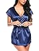 Avidlove Women Lingerie Robe Satin Lace Trim Sexy Kimono Robes with Inside Ties