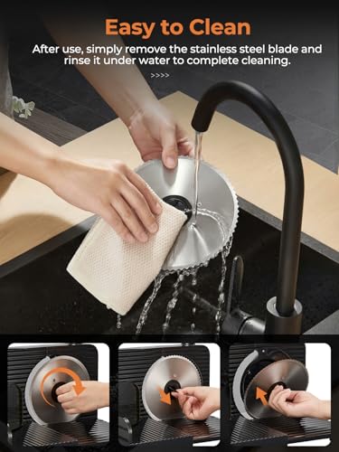 FOHERE Cortadora de Fiambre, Cortafiambres Eléctrico Plegable, con 2 Cuchillas de Acero Inoxidable y Grosor Regulable 0-15mm, Perfecta para Cortar Pan, Queso, Embutidos y Verduras